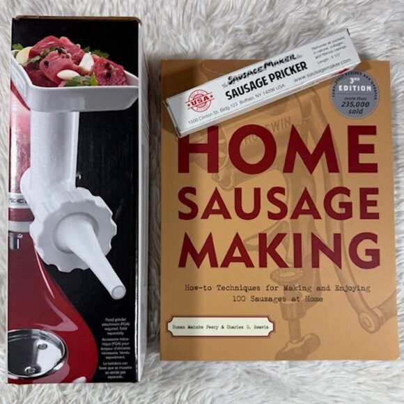 KitchenAid Other - KitchenAid Sausage Stuffer Mixer Attachment + Home Sausage Making Book + Pricker